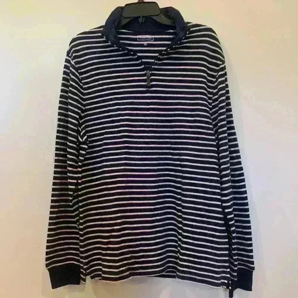 Mens Club Room Stripped French Rib Sweater NWT -B1